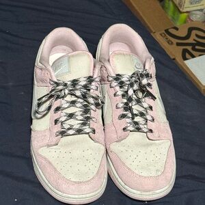 Nike Pink and White Retro-Inspired Sneakers